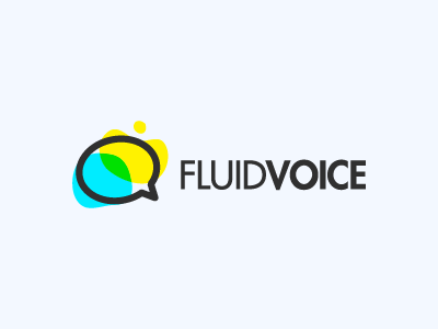 Fluid Voice blue design fluid green logo modern yellow