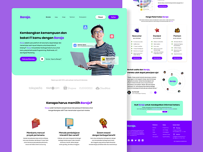 Baraja Landing Page - Online Course Platform branding design graphic design typography ui ux