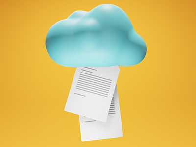 Document upload 3d 3d icon blender cloud computing document upload graphic upload