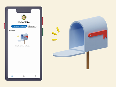 Mailbox icon 3d 3d icon app blender mail icon mailbox ui