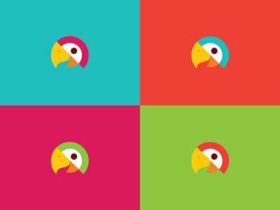 Paro 2 bird blue character feather green mascot parrot pink red