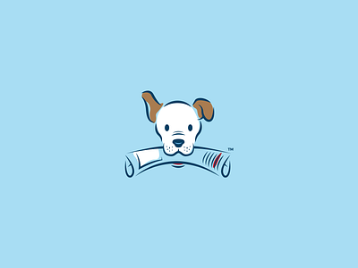 Pooch blue dog icon illustration logo news newspaper
