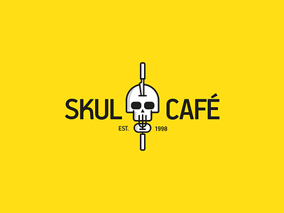 Skul Cafe brand branding cafe food identity illustration logo skull