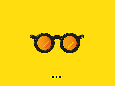 Retro Glasses glasses icon illustration retro round tint yellow