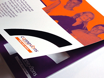 Connexions brochure design die cut spot colour