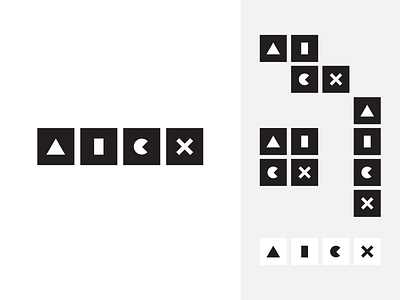 Alex alex blocks branding concept flexible logo modular name