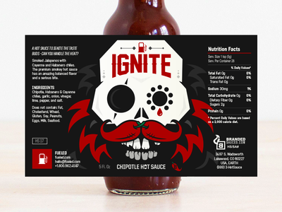 God Damn! hot chilli skull illustration packaging bottle label sauce.