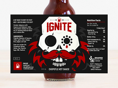 God Damn! bottle label chilli hot illustration packaging sauce skull