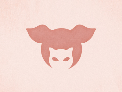 The Cat And The Boar logo marque negative space texture