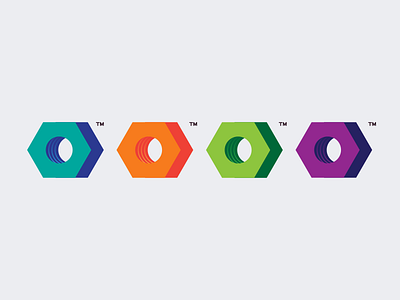 Nuts brand branding hexagon icons identity logo nuts