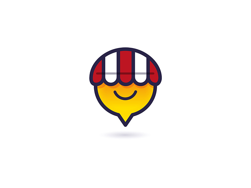 Shop Locator identity illustration branding icon logo map pin shop
