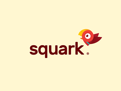 Squark branding character design icon illustration logo parrot