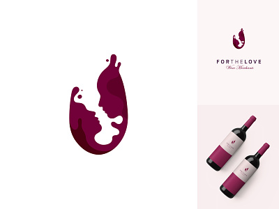 Wine Logo branding design fusion icon illustration logo love wine