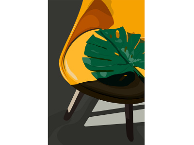 CHAIR artist artwork chair drawingart flat flat design flat illustration flatdesign furniture illustraion illustrator inspiration modern art monstera plant shade