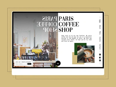 Paris Coffee Shop landingpage - DailyUI #3 daily ui dailyui dailyui 003 dailyui3 day3 french landing page landingpage ui