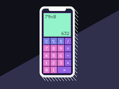 Retro calculator design - DailyUI #4