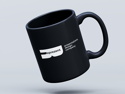 Reprezent Presentation Design Company Logo Mockup on A Cup