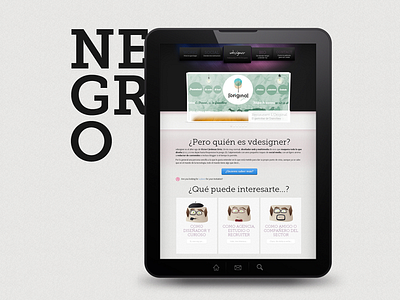 Tablet view of vdesigner.es presentation project responsive tablet ui