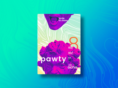 ☝ static eyes☝ #08 • Pawty 2017 brazil colours design duotone freelance gradient portfolio poster sculpture type typography