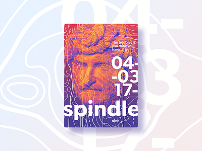 ☝ static eyes☝ #09 • Spindle 2017 brazil colours design duotone freelance gradient portfolio poster sculpture type typography