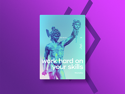 ☝ static eyes☝ #28 • work hard on your skills 2017 brazil colours design duotone freelance gradient portfolio poster sculpture type typography