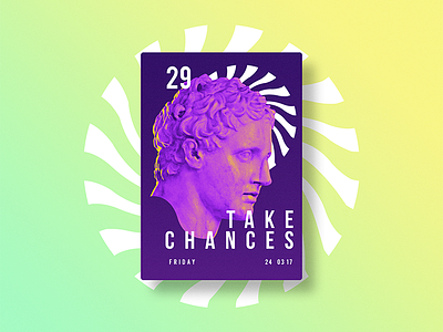 ☝ static eyes☝ #29 • Take Chances 2017 brazil colours design duotone freelance gradient portfolio poster sculpture type typography