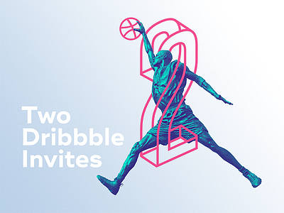 Two Dribbble Invites available colours design draft dribbble duotone giveaway inivite invitations invites
