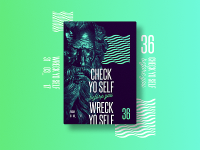 ☝ static eyes☝ #36 • Check yo self 2017 brazil colours design duotone freelance gradient portfolio poster sculpture type typography
