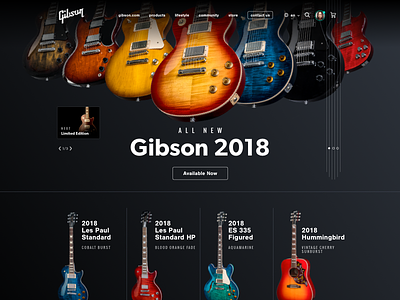 Gibson 2018 | Daily UI colors design gibson guitar guitar design inspiration trend ui web web design