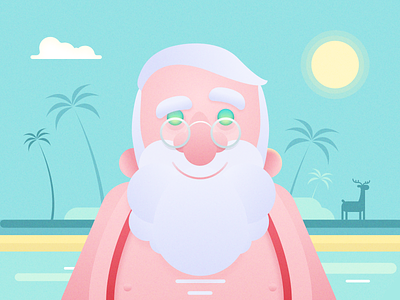 Santa Claus on vacation beard christmas claus illustration new year noel santa santa claus texture trend vacation xmas