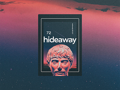 ☝ static eyes☝ #72 • Hideaway 2017 colours design duotone freelance gradient portfolio poster sculpture type typography vaporwave