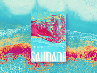 ☝ static eyes☝ #75 • Saudade 2017 colours design duotone freelance gradient portfolio poster sculpture type typography vaporwave