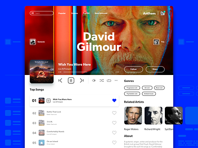 Music UI album artist design landing music play player playlist product spotify ui web