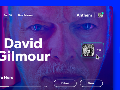 Music UI Interaction album artist design landing music play player playlist product spotify ui web