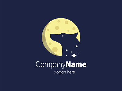 Moon Wolf Logo branding design logo