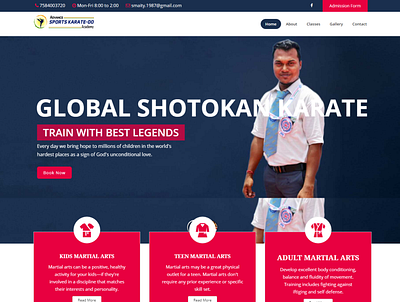 sports karate design educational sport ui web