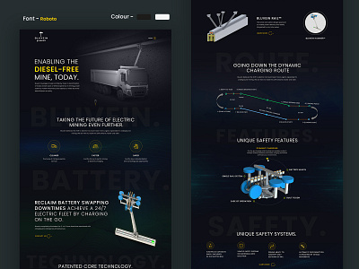 Bluevin design futuristic landing technology ui ux web page