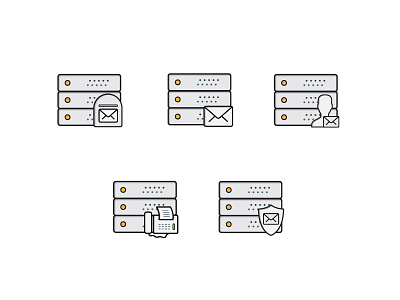 Mail Server Icons edge fax icons mail mailbox server stack user