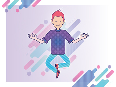 Levitating Boy boy character design digitalart flat guy hippie hipster illustration levitating vector