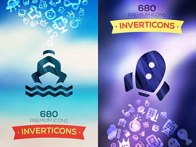 680 Inverticons flat glyph icojam icon set icons invert inverticons vector