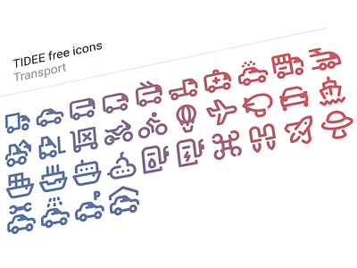 Tidee transport icons free