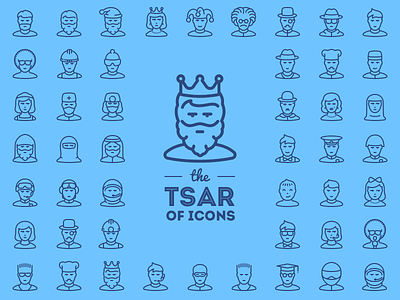 The Tsar of icons avatars faces icojam icon set icons people tsar vector