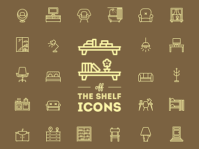 Off the shelf bath cabinet chair couch desk furniture icojam icons interior table unigrid vector