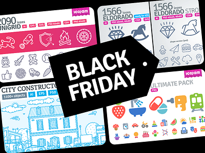 Black Friday Sale black city constructor cosmo eldorado friday icojam icons sale unigrid vector