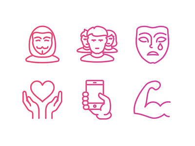 Unigrid update anonymous care group icojam icons love mask muscle outline people stroke vector