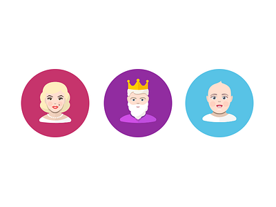 The Tsar of Flat avatar baby faces flat icojam icons king lady people tsar vector woman