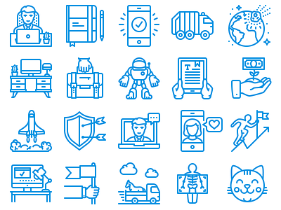 Unigrid new icons update car cat icojam icons outline planet robot stroke unigrid update vector xray