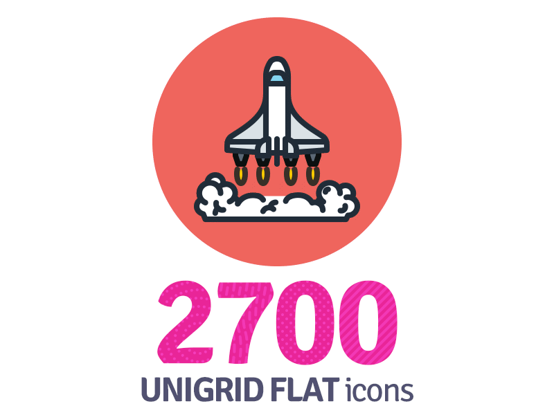 New icons in Unigrid Flat flat icojam icons planet science shuttle space transport unigrid vector