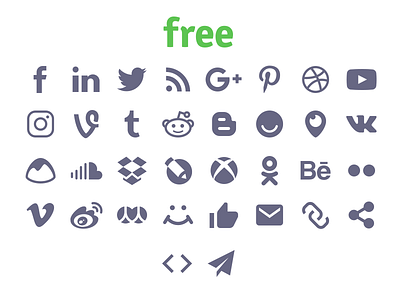 Free social icons icojam icons materia material social