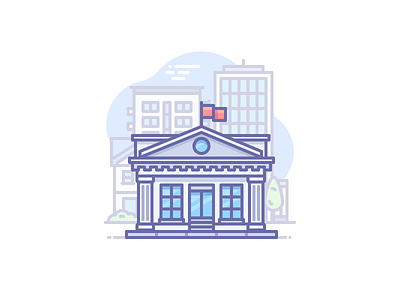 Bank bank building city finance icojam icons illustration vector
